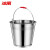 冰禹 BYlj-119 不锈钢提水桶 手提清洁洗车桶 加厚无磁 34cm
