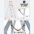 XIEXINWOL 工业铝合金梯，铝合金人字梯  单价/P 加厚铝合金人字升降梯4.5M