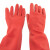 赫思迪格 JG-152 38cm加长乳胶手套 耐磨防水洗碗清洁手套 牛筋加厚橡胶手套 红色 S码（5双）
