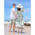 瑞央亲子装夏季新款亲子装海边度假沙滩裙连衣裙长裙三口三亚旅游热带 女宝160