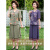 俞兆林（YUZHAOLIN）妈妈装套装洋气新款中老年女装夏季短袖雪纺改良旗袍裤裙两件套 紫色 4XL (推荐136-150斤左右)