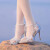 瑞央设计感小众主婚纱水晶婚鞋新款绿野仙踪高跟鞋女18岁成人礼水晶鞋 银色 6cm 37