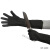防割手套 不锈钢5级钢丝加PE钢环铁手套 防切割金属屠宰修理木工 40cm长款黑色一股钢丝手套 1双