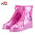 普舍（PUTSCHE）PVC雨鞋套 防雨防汛带拉链加厚底防滑雨靴套 粉色 39码 