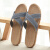 索黛妍亚麻拖鞋女家居木地板外穿无印良品夏季男凉室内木 墨绿色 37-38