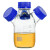 螺口三口/四口流动相液瓶储液瓶废液瓶蓝盖丝口玻璃多口试剂瓶实验室HPLC液相色谱流 GL45 PP黄盖(耐温140度)