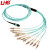 LHG 光纤跳线 MPO-LC 多模12芯 湖蓝色 5m 12芯MPO-LC-OM3-5米