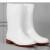 德银  白色雨鞋工作雨靴  男女防滑卫生靴防油耐酸碱厨房水鞋 白色男款中筒（偏大一码） 39