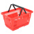 超市购物篮菜篮手提 储物加厚篮筐 购物篮塑料 红色中号