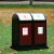 庄太太【双桶加厚（镀锌板+木）】不锈钢摇盖分类垃圾桶户外大号垃圾箱室外钢木带盖果皮箱