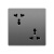 定制通用多功能六孔插座墙壁两个双三插排灰色错位6孔插座ge 灰色一开八孔