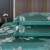 居家爱（JUJIALOVE）贡缎提花四件套 全棉婚庆床上用品套件绣花被套 纯棉床单 伊贝尔-水绿 适用于1.8米/2米床