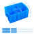 塑料分格周转箱带盖六格零件盒螺丝工具分类分隔收纳箱配盖胶箱 三格箱加高+蓝色