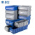 箱大王 Xlj-17 塑料分隔式零件盒 货架收纳箱物料盒 蓝色 中4号（600*235*90）