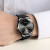 宇赫表（UHONOUR）手表男士机械镶嵌真钻腕表享防水机械手表 全黑黑面钢带