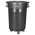 大号圆形垃圾桶 加厚带轮子有盖塑料环卫户外环保垃圾箱储物餐饮 四轮底座80L使用深灰色款