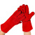 京斯坦 电焊手套加长双层绒里焊接手套耐磨隔热劳保防护焊工手套 二层红电焊 10双