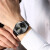 宇赫表（UHONOUR）手表男士机械镶嵌真钻腕表享防水机械手表 全黑黑面钢带