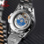 英纳格（Enicar）瑞士原装进口手表 蓝牌系列钢带单日历显示自动机械男表 间金钢带165/50/353G