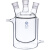 三口夹套反应瓶(平底)高硼硅玻璃夹套反应瓶三口反应瓶双层反应釜 250ml/24*24*24
