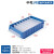 分隔式零件盒分格箱物料盒长方形塑料零件元件盒螺丝工具箱货架分格元件隔板箱 中号2号蓝色（400*235*90mm）