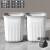 北欧撞色方形垃圾桶大容量无盖带压圈卧室卫生间厨房纸篓 北欧灰14L -【送14L再送垃圾袋