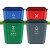 兰诗（LAUTEE）FH-1244 提手分类小垃圾桶 酒店办公室压圈垃圾桶纸篓 15L-绿厨余垃圾