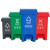 海斯迪克 HKW-190 脚踩垃圾桶 分类连体塑料垃圾箱 黑色15L上海分类标