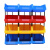 货架斜口分类零件盒组合式物料盒元件盒塑料盒螺丝盒工具箱收纳盒 Q4号蓝 400x250x160