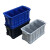 长方形塑料分格箱带盖可拆车载零件收纳盒螺丝盒工具定制 黑色+可拆2格箱 零件盒收纳