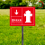 不锈钢插地式室外消火栓喷淋水泵接合器警示牌标识牌双面立柱定制 (红色)消火栓水泵接合器 40x30cm