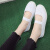 谋福（CNMF）白色舞蹈鞋护士鞋 帆布鞋软底工作鞋 （白色） 19厘米内长 28码