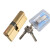 适用防盗门锁芯铜AB锁芯铜大门锁芯老式双面防撬铜弹子通用型 带钥匙 105偏32.5+72.5