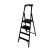 稳耐梯子家用铝合金梯人字梯折叠梯 HB4-3TM黑色四步宽踏板梯1.6米