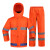 承豆 反光雨衣套装 交通警示执勤环卫成人 蓝格橙套装+双帽檐 185 