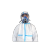 汉盾 HD-BP616 防粉尘防液体飞溅白色带帽连体式防护服 不含面罩 胶条型 XL码