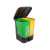 卫洋 WY-0214垃圾分类干湿分离垃圾桶双桶脚踏式加厚厨房大小号商用垃圾箱 40L 黑棕