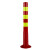 亿箬 PU塑料警示柱 挡车柱 反光柱防撞柱 隔离桩 1.36kg 带膨胀螺丝 5个装 红底黄膜