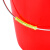 庄太太【12.5L有盖款】多功能塑料手提桶红色耐摔水桶