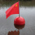 定制高强度塑料浮球ABS双耳加筋圆型航道设施警示水上划赛道渔网浮标 直径40cm光面四耳穿心球红色