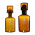 高硼硅溶解氧瓶250/500/1000ml耐高温双盖污水瓶带刻度透明BOD 棕色双盖250ml