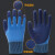 者也（ZYE）浸胶发泡手套皱纹耐磨防滑手套 防水发泡蓝色 24双