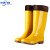 雨鞋男短筒雨靴加棉防滑防水鞋中筒高筒白色卫生工作胶鞋水靴  B 高筒黄色