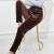 沃米德春秋款萝卜裤妈妈穿的灯芯绒裤子运动裤子女冬季加厚打底裤加绒宽 棕色灯芯绒（加绒加厚 XL适合85108斤