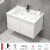 约龙（YUELONG）小户型太空铝浴室柜组合一体陶瓷洗手盆卫生间洗脸盆柜洗漱台简约 纯白60cm陶瓷盆柜