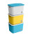 杂物收纳筐塑料收纳箱带盖收纳盒子储物盒整理箱 A 特大号两件套绿+蓝