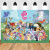 新思力小马宝莉主题儿童生日派对客厅布置背景挂布海报拉旗气球蛋糕装饰 拉旗+气球24个