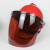 电焊面罩安全帽式防护面罩面屏打磨防飞溅焊工隔热焊帽头戴式面具 强化防刮擦-绿色款