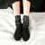 檀典蕾丝中筒袜女日系堆堆袜韩版袜子女潮流纯棉中长筒潮袜蕾丝花边 黑色(2双装) 均码
