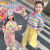 碧眼狐品牌儿童春秋套装女童春装2024新款洋气小女孩彩条棒球服两件套 粉色 90cm